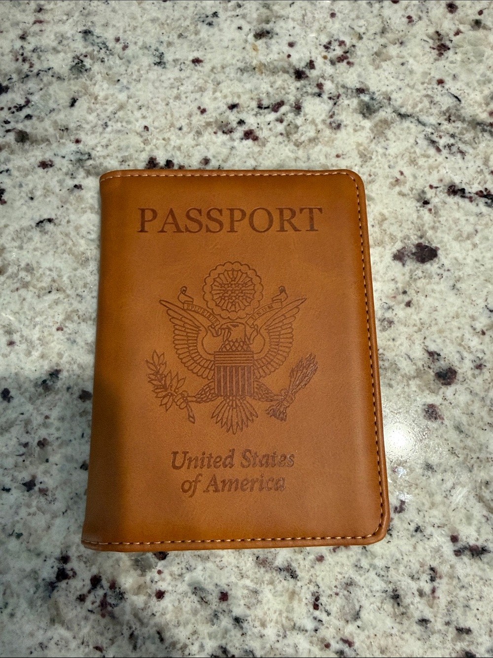 Leather Passport Holder Wallet - Tan